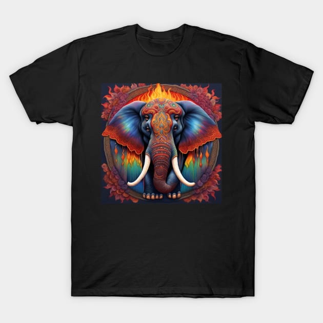 Elephant In Flames T-Shirt by Tpixx